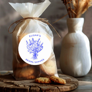 Boeket van Wilde Bloemen Landelijke Gril Bridal Sh Ronde Sticker