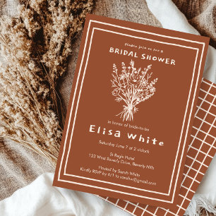 Boeket van Wilde Bloemen Landelijke Gril Bruidsdou Kaart