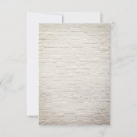 Boeket wilde bloemen witte baksteen Save The Date (Achterkant)