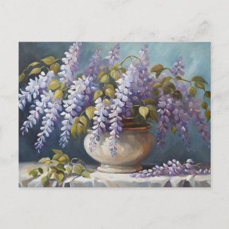 Boeket Wisteria Bloemen in een Vaas Briefkaart