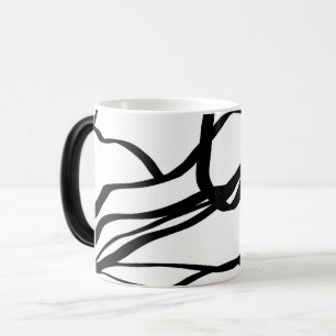 Boeket Wit: Abstract Wit & Zwart Magische Mok