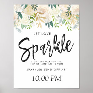Boeket Witte Rozen Laat Liefde Schitteren Poster