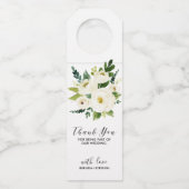 Boeket witte rozen - typografie bedankt flessenhanger (Achterkant)