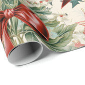 Boeketten & Baubles Retro Kerst Verpakking Papier (Rol Hoek)