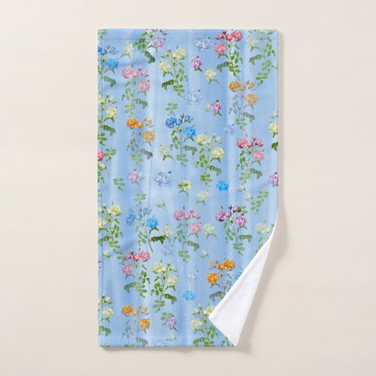 Boeketten van meerkleurige Rozen op zijden texture Bad Handdoek (Handdoek)