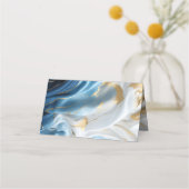 Boeketten van Zijdeachtig Blauw-Wit en Gouden Rand (Achterkant)