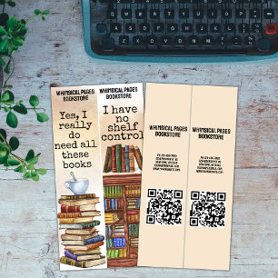 Boekhandel Bibliotheek QR Funny Book Quote Bladwij Kaart