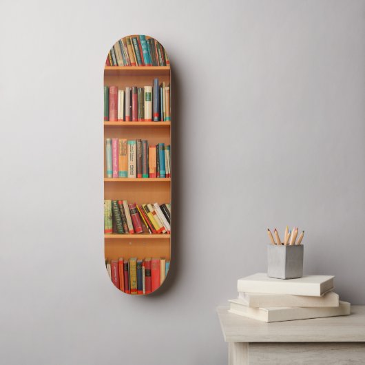 Boekhoudboekenbibliotheek Bladwijzer lezen Skateboard (Muurkunst)