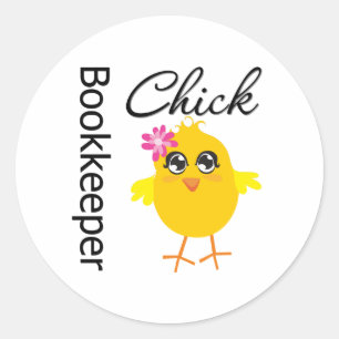 Boekhouder Chick Ronde Sticker