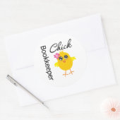 Boekhouder Chick Ronde Sticker (Envelop)