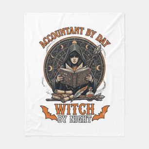 Boekhouder Dag Heks Nacht Halloween Magie Boek_1 Fleece Deken
