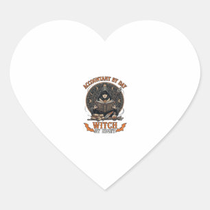 Boekhouder Dag Heks Nacht Halloween Magie Boek_1 Hart Sticker