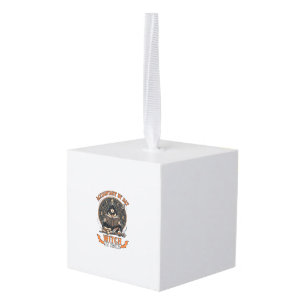 Boekhouder Dag Heks Nacht Halloween Magie Boek_1 Kubus Ornament