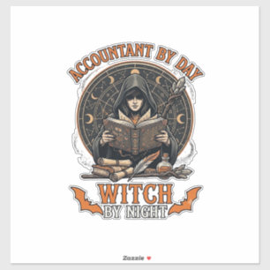 Boekhouder Dag Heks Nacht Halloween Magie Boek_1 Sticker