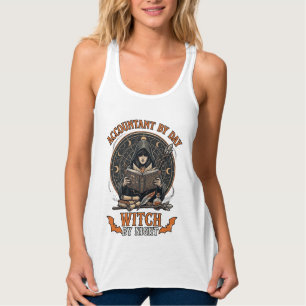 Boekhouder Dag Heks Nacht Halloween Magie Boek_1 Tanktop