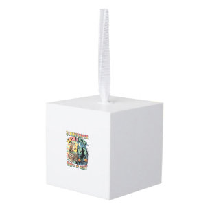 Boekhouder Dag Heks Nacht Halloween Uil Boeken Pom Kubus Ornament