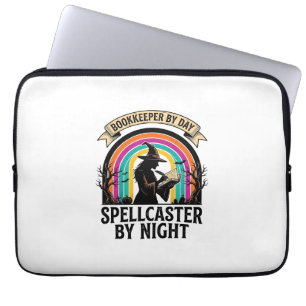 Boekhouder Heks Retro Halloween Boekhoudkundig Ont Laptop Sleeve