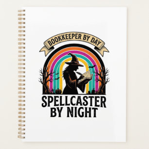 Boekhouder Heks Retro Halloween Boekhoudkundig Ont Planner