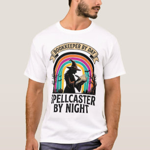 Boekhouder Heks Retro Halloween Boekhoudkundig Ont T-shirt