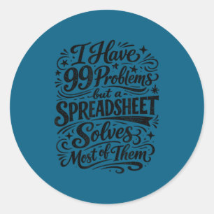 Boekhouder humor spreadsheet data-analist ronde sticker