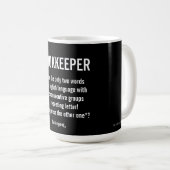 "Boekhouder is een uniek woord" Koffiemok (Voorkant rechts)