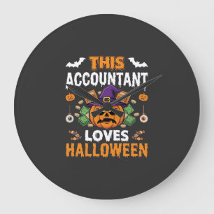 Boekhouder Loves Halloween Pompoen Boekhouder Desi Grote Klok