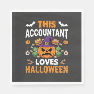 Boekhouder Loves Halloween Pompoen Boekhouder Desi Servet