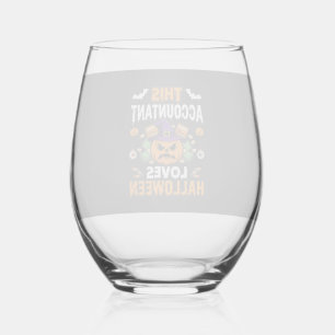 Boekhouder Loves Halloween Pompoen Boekhouder Desi Wijnglas Zonder Voet