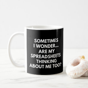 Boekhouding grappige spreadsheet zin koffiemok