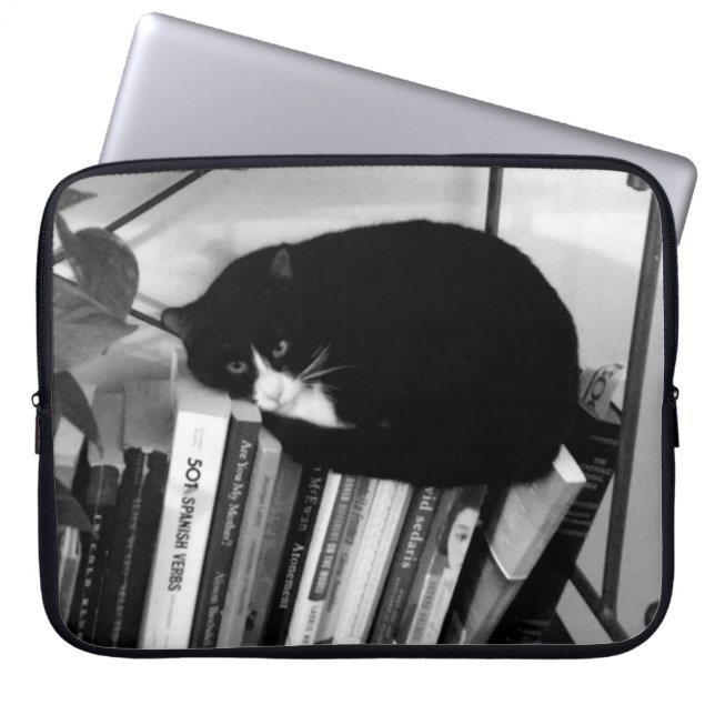 Boekhoudkat  laptop sleeve (Voorkant)