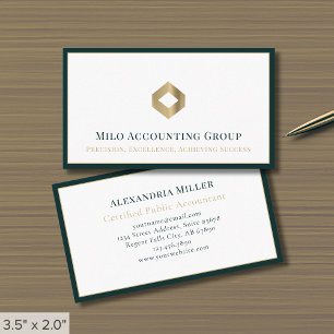 Boekhoudkundig bedrijf Luxury Logo Border Visitekaartje