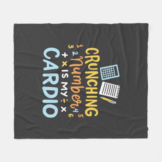 Boekhoudkundige Cruning Number is mijn hart Fleece Deken (Voorkant (Horizontaal))