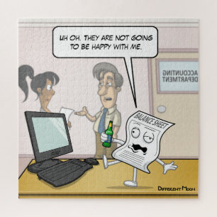 Boekhoudkundige Drink balans Punny Jigzaag Puzzle Legpuzzel