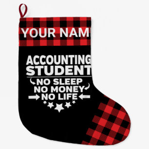 Boekhoudkundige student geen 'Sleep Money Life Red Grote Kerstsok