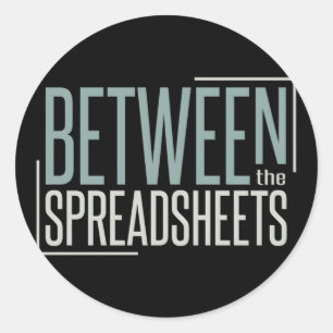 Boekhoudkundige woordspeling tussen de spreadsheet ronde sticker