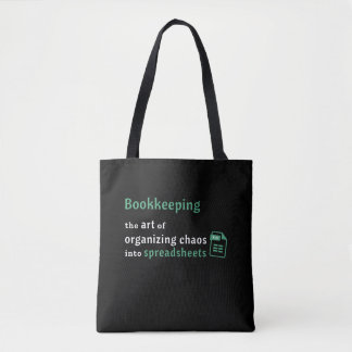 Boekhoudkunst die spreadsheets organiseert draagtas