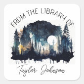 Boekhoudplaat hemelhemd vierkante sticker (Voorkant)