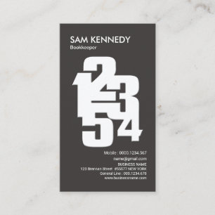 Boekhoudster Berekende getallen Boekhouddiensten Visitekaartje