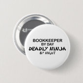 Boekhoudster Deadly Ninja bij nacht Ronde Button 5,7 Cm (Voorkant /achterkant)