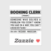 Boeking Clerk zelfstandig naamwoord definitie grap Sticker (Vel)