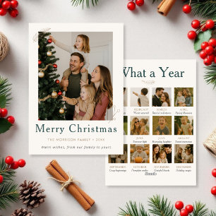 Boekjaar in Review Kerstmis Wat een jaar Feestdagenkaart