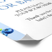 Boekjes voor baby met blauwe bes baby shower poster (Hoek)