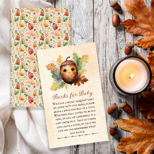 Boekjes voor baby shower met Little Acorn-thema Informatiekaartje