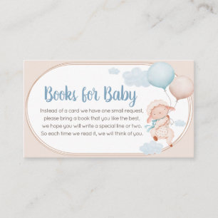 Boekjes voor de baby voor Lammetje baby shower Informatiekaartje