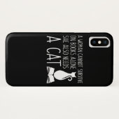Boekkat Vrouw Survive Books heeft een kat nodig Case-Mate iPhone Case (Achterkant (horizontaal))