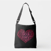 Boeklaag Calligrafie Crossbody Tas (Voorkant)