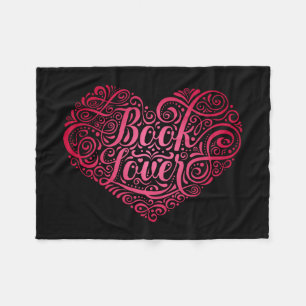 Boeklaag Calligrafie-hart voor lezers, schrijvers Fleece Deken