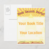 Boeklancering Uitnodiging Briefkaart (Voorkant / Achterkant)