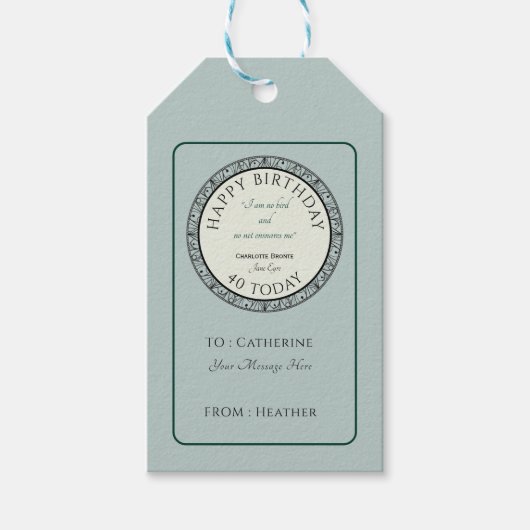 Boekliefhebber Blauw gepersonaliseerd cadeau Label Cadeaulabel (Voorkant)