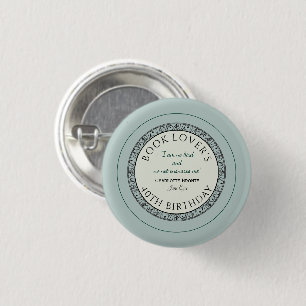 Boekliefhebber Blauwe gepersonaliseerde verjaardag Ronde Button 3,2 Cm